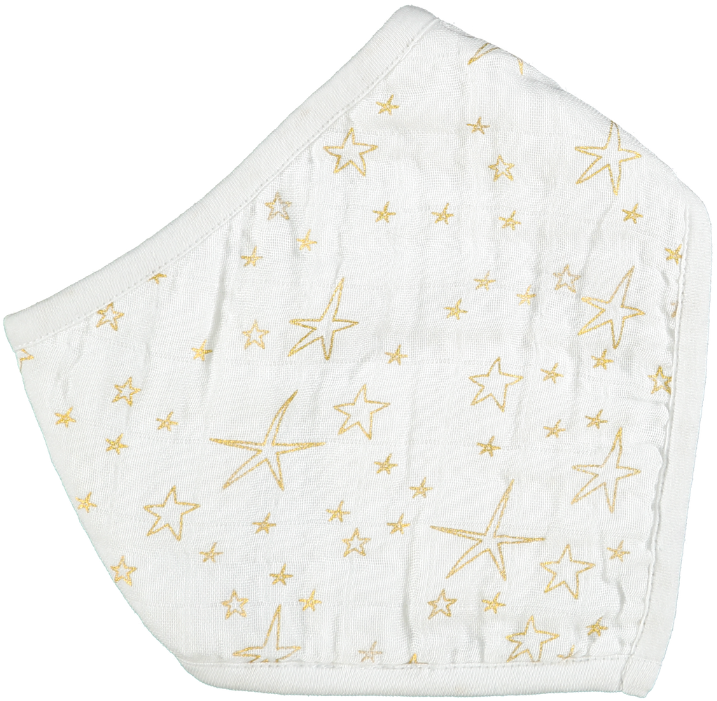 Natural Child Bib with Sparkle Bandana Design